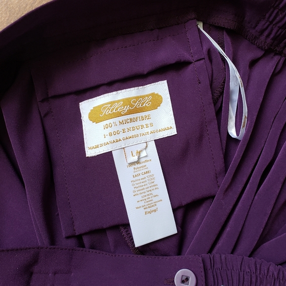 Tilley Travel Skirt, quick-dry, lightweight, midi length - purple, size large - Picture 6 of 6